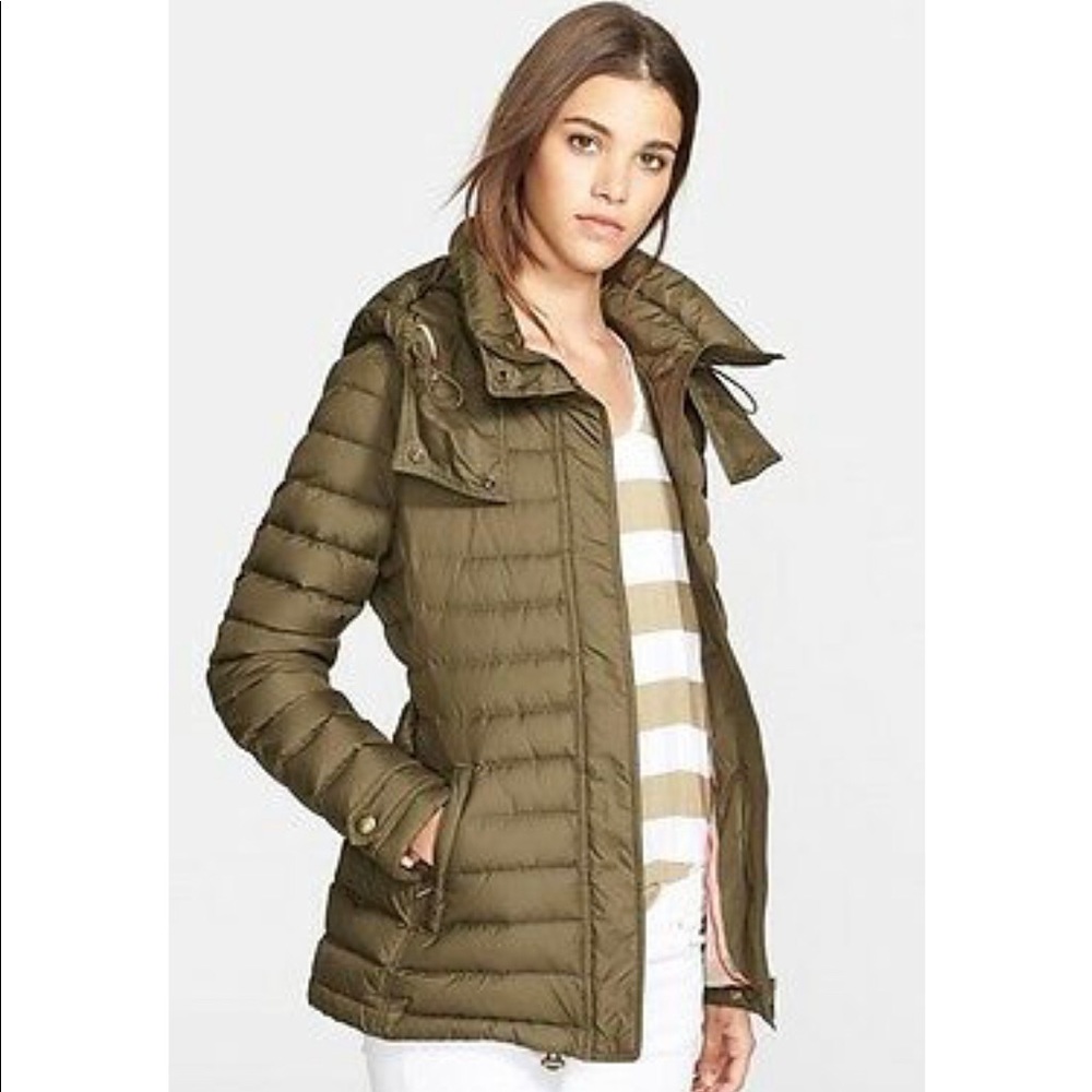 BURBERRY Brit quilted belted parka SMALL